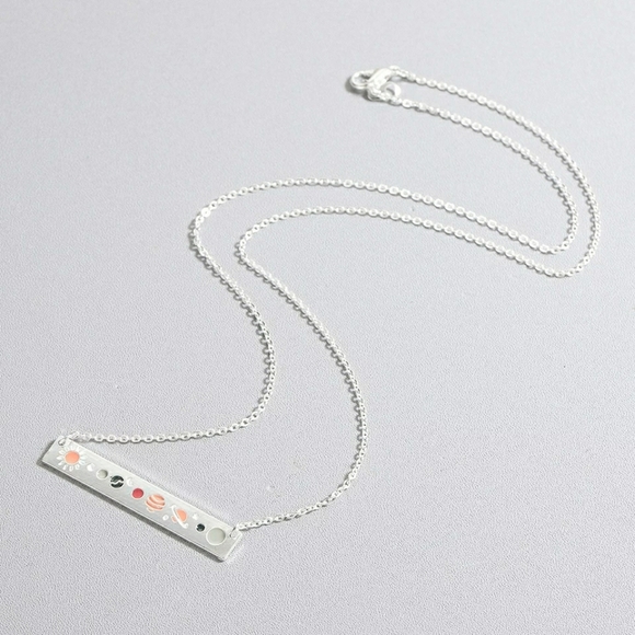 HP - Silver Solar System Planet Pendant Necklace - Picture 3 of 8